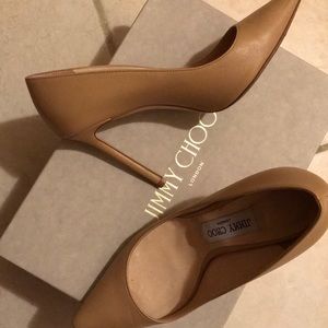 Jimmy Choo | Romy 100 | Pointy Toe Nude Pump